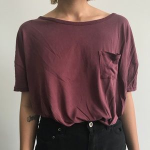 Silence + Noise Maroon Boxy Top
